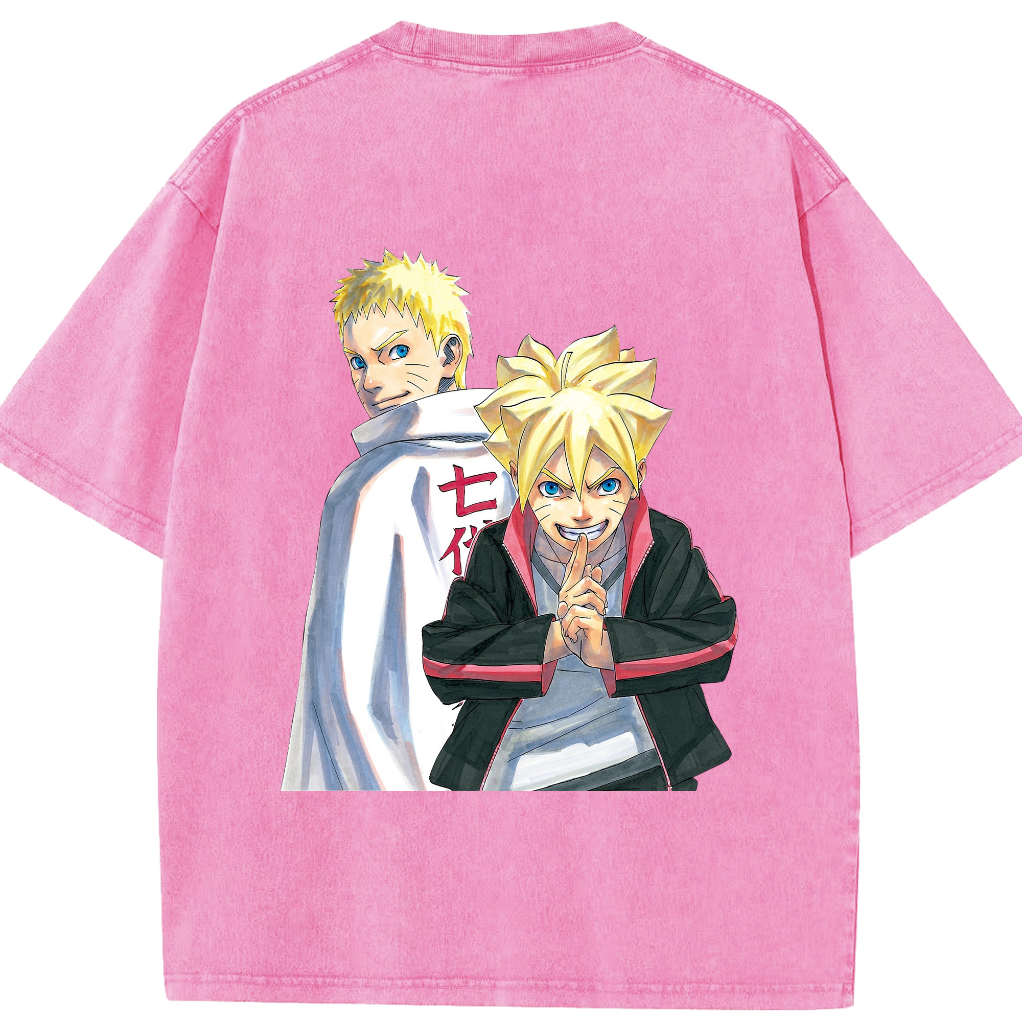 （画像用） NARUTO -ナルト- うずまき ボルト Uzumaki Boruto 綿100% ヴィンテージ風 半袖Tシャツ（背面プリント）